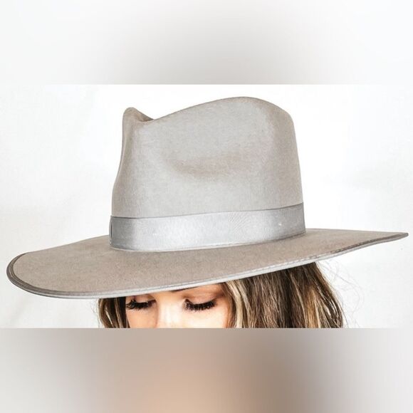 Lack of Color STONERANCH Wide-Brim Fedora Hat in stone gray - Picture 9 of 10